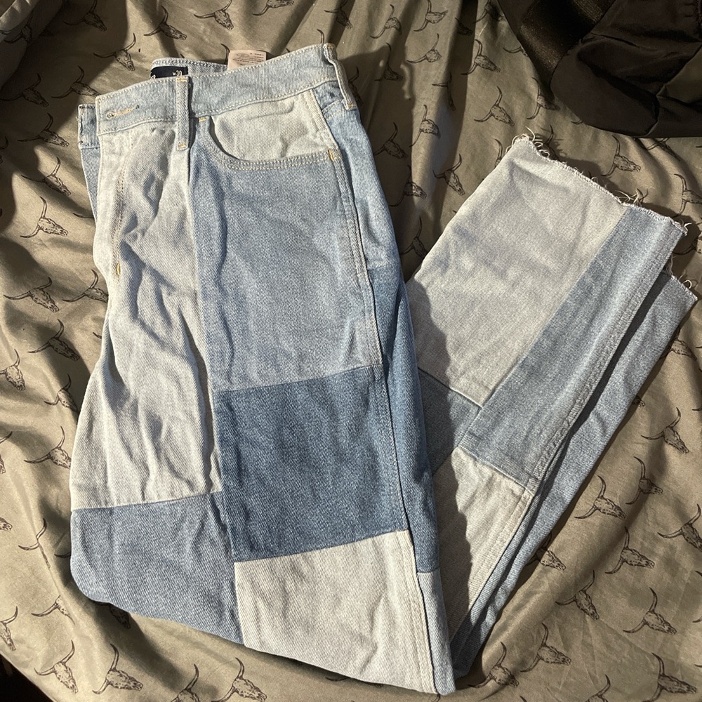 Patchwork Light Blue Jeans